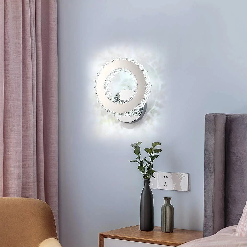 Crystal Wall Lights,LED Wall Light 6500K LED16W Lamp for Living Room,Bedroom,Cool White Light [Energy Class E]