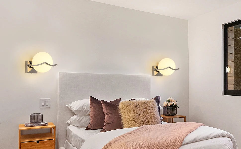 Indoor Wall Light, Ball Wall Lamp, E27 Modern Decorative Wall Lights for Bedroom Staircase Corridor (Bulbs Not Included)