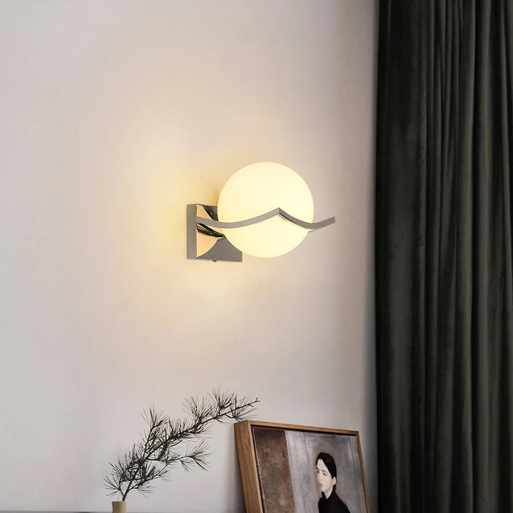 Indoor Wall Light, Ball Wall Lamp, E27 Modern Decorative Wall Lights for Bedroom Staircase Corridor (Bulbs Not Included)