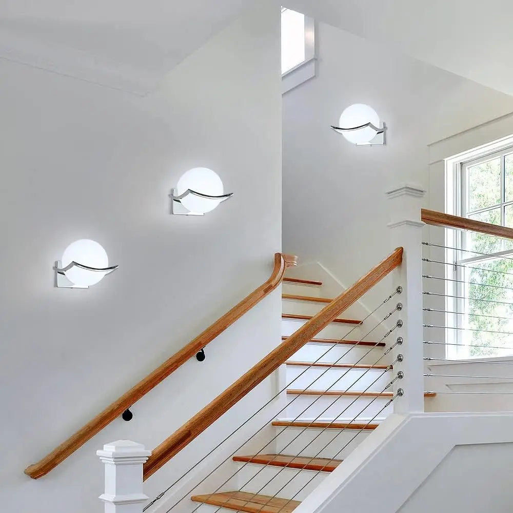 Indoor Wall Light, Ball Wall Lamp, E27 Modern Decorative Wall Lights for Bedroom Staircase Corridor (Bulbs Not Included)