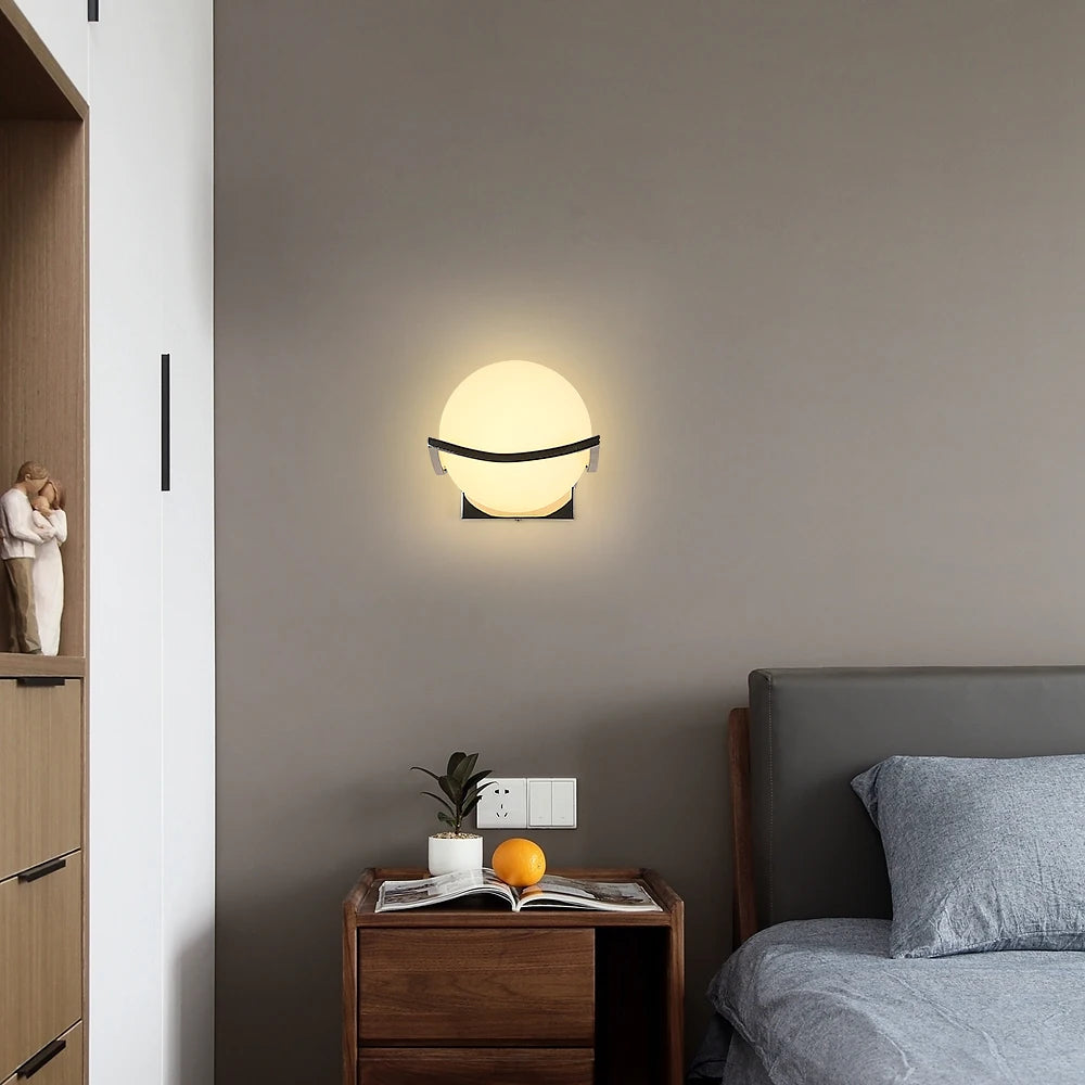 Indoor Wall Light, Ball Wall Lamp, E27 Modern Decorative Wall Lights for Bedroom Staircase Corridor (Bulbs Not Included)