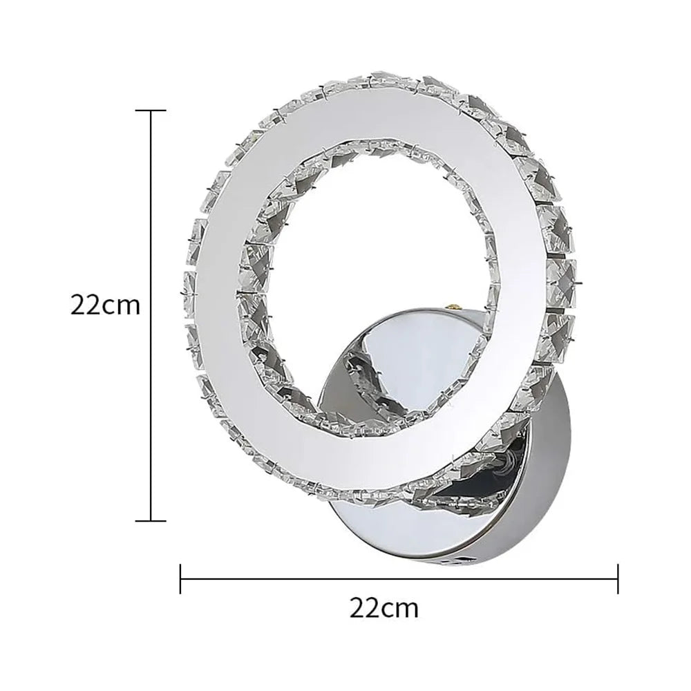 Crystal Wall Lights,LED Wall Light 6500K LED16W Lamp for Living Room,Bedroom,Cool White Light [Energy Class E]