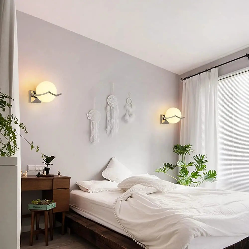 Indoor Wall Light, Ball Wall Lamp, E27 Modern Decorative Wall Lights for Bedroom Staircase Corridor (Bulbs Not Included)