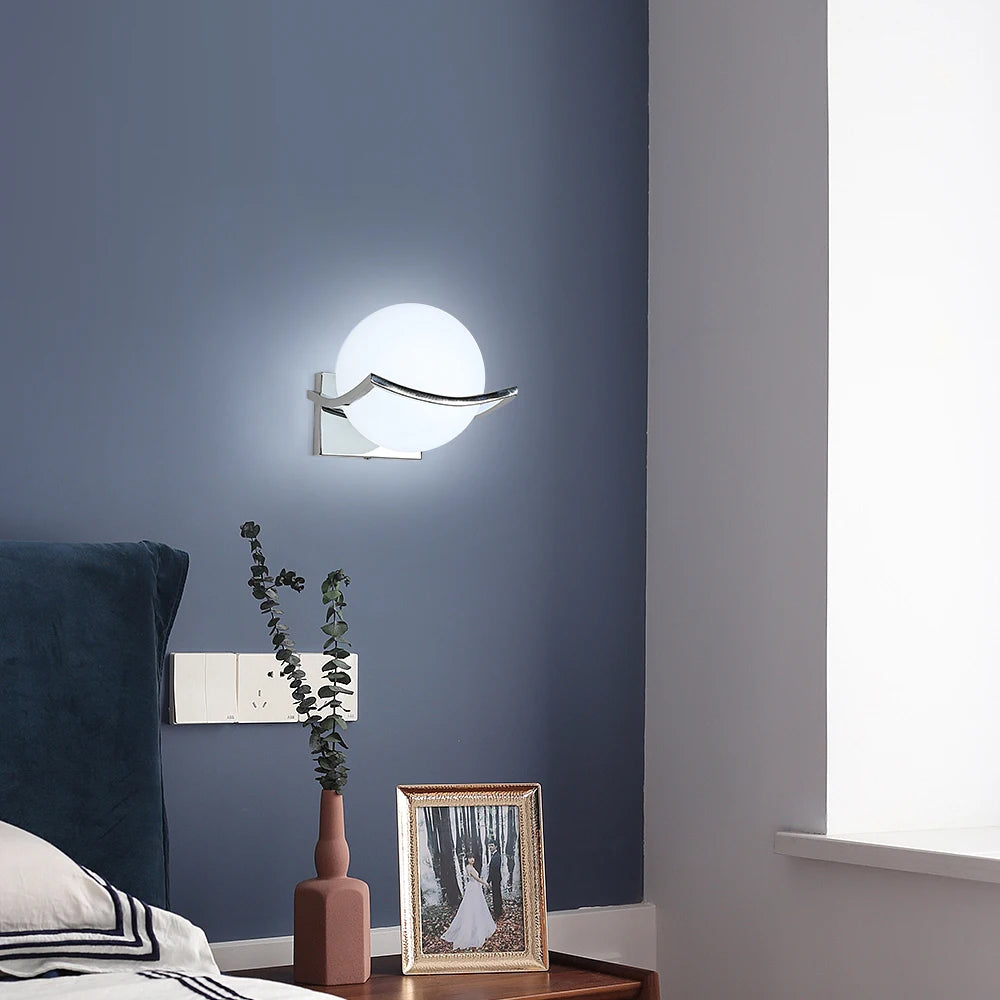 Indoor Wall Light, Ball Wall Lamp, E27 Modern Decorative Wall Lights for Bedroom Staircase Corridor (Bulbs Not Included)
