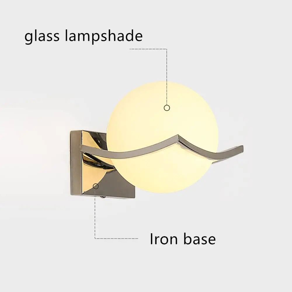 Indoor Wall Light, Ball Wall Lamp, E27 Modern Decorative Wall Lights for Bedroom Staircase Corridor (Bulbs Not Included)