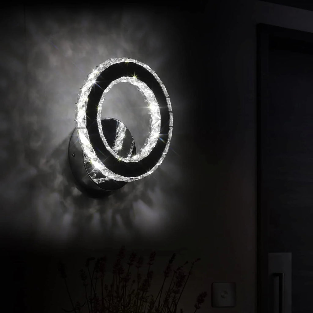 Crystal Wall Lights,LED Wall Light 6500K LED16W Lamp for Living Room,Bedroom,Cool White Light [Energy Class E]